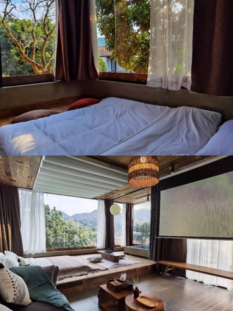 Bedroom with mountain view