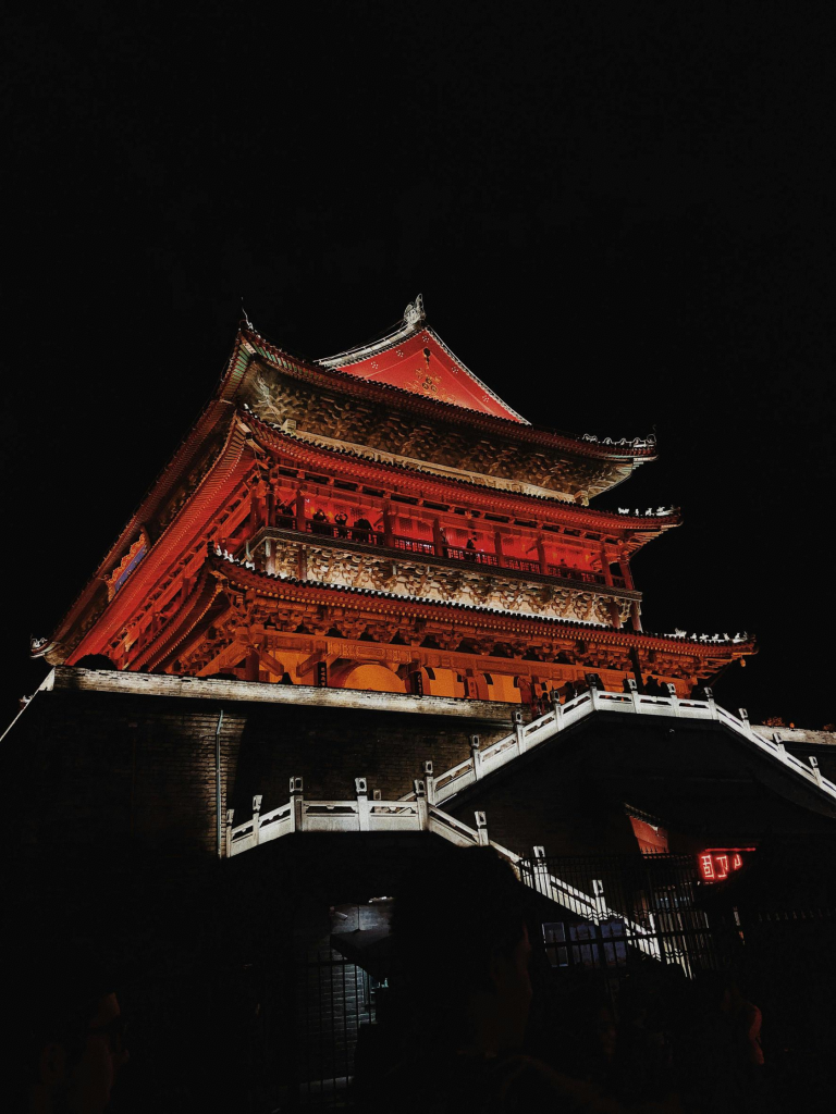 Traditional drum performance at Drum Tower