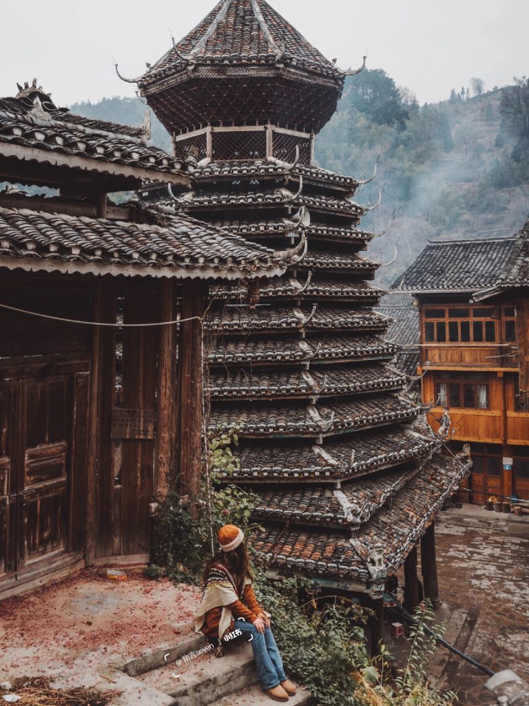 Traditional wooden village in Guizhou