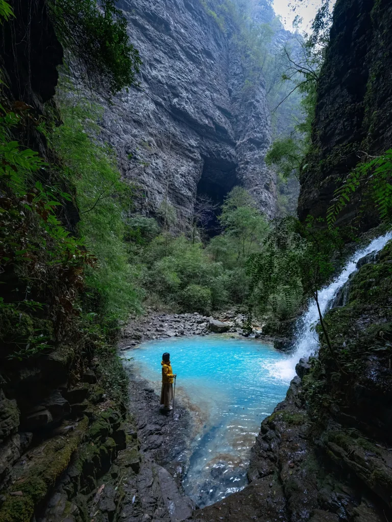 Person in canyon