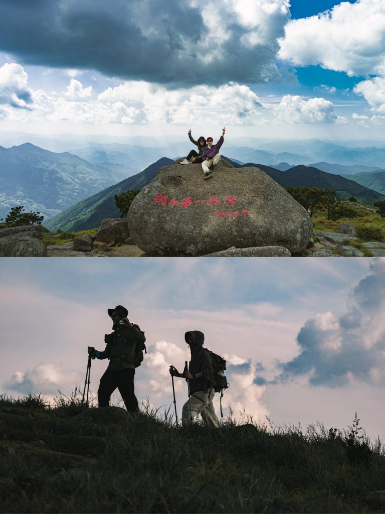 Hikers at mountain summit