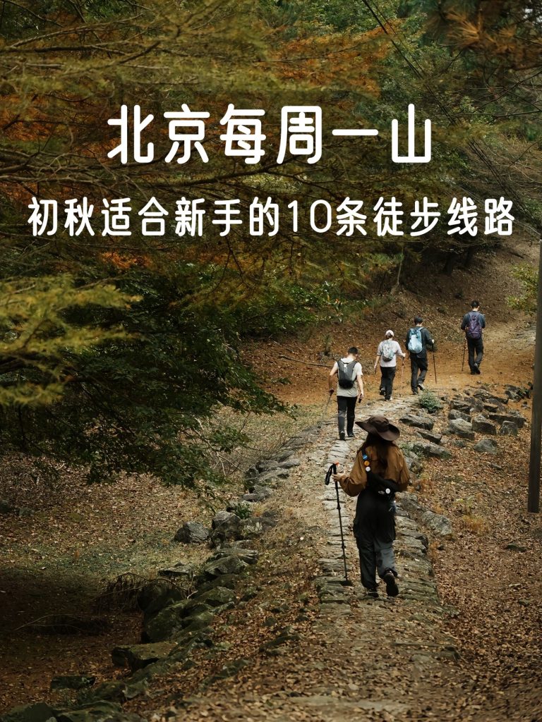 Article page showing hikers on autumn trail