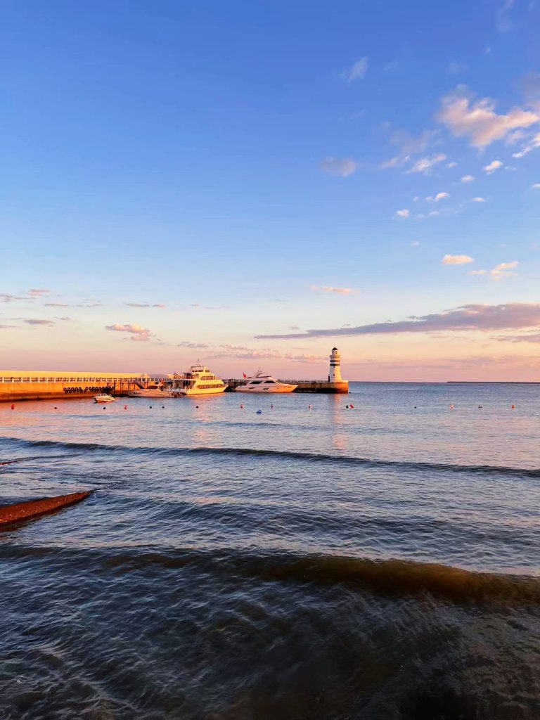 Dalian coastline at sunset