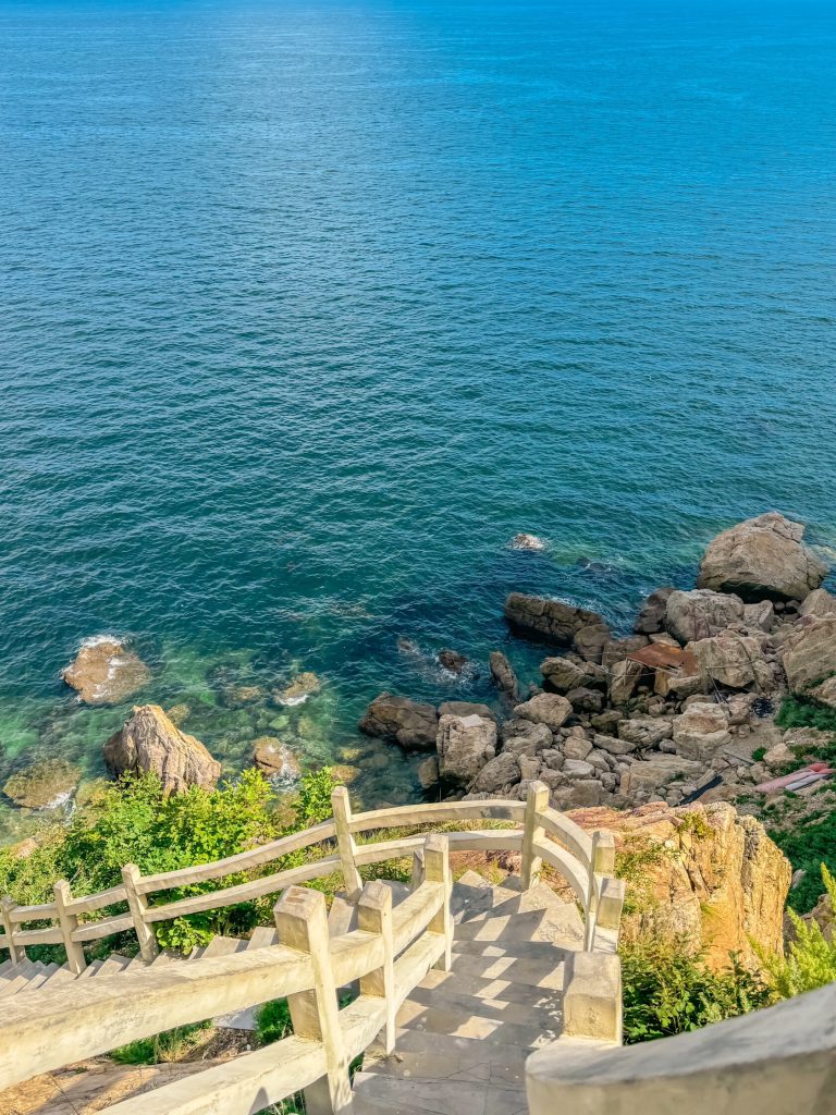 Stone steps leading to sea