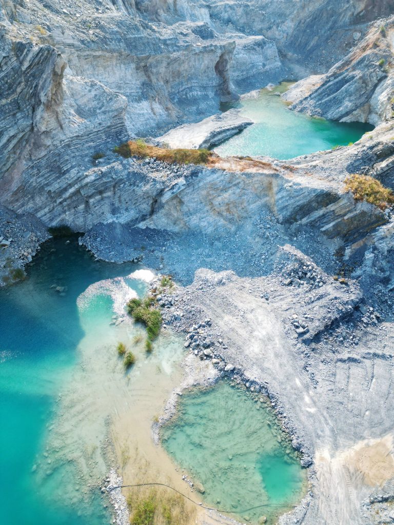 Turquoise water in quarry