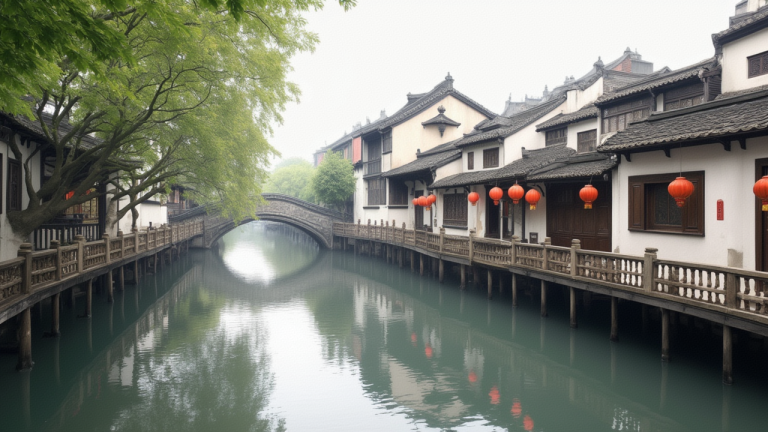 Wuzhen Water Town at twilight