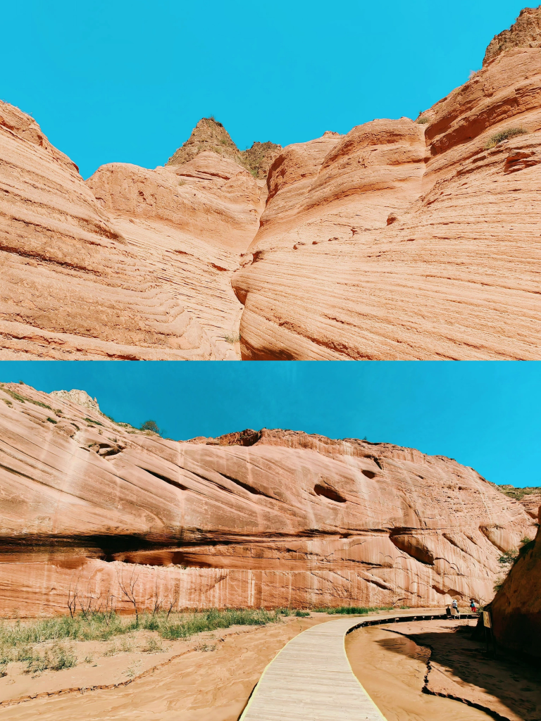 Panoramic view of Inner Mongolia grasslands and basalt formations