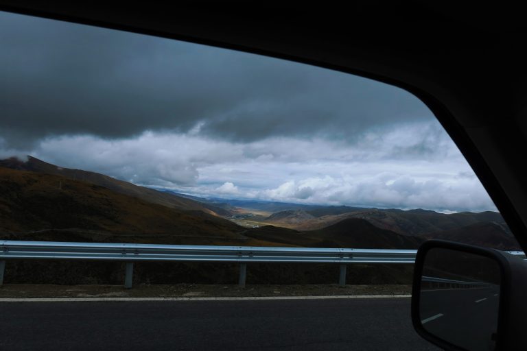 Tibet road trip mountain highway view