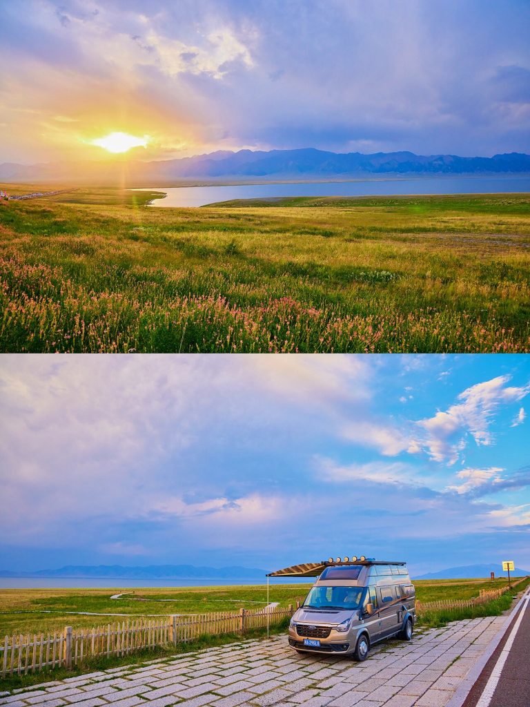 Xinjiang self-drive adventure sunset view